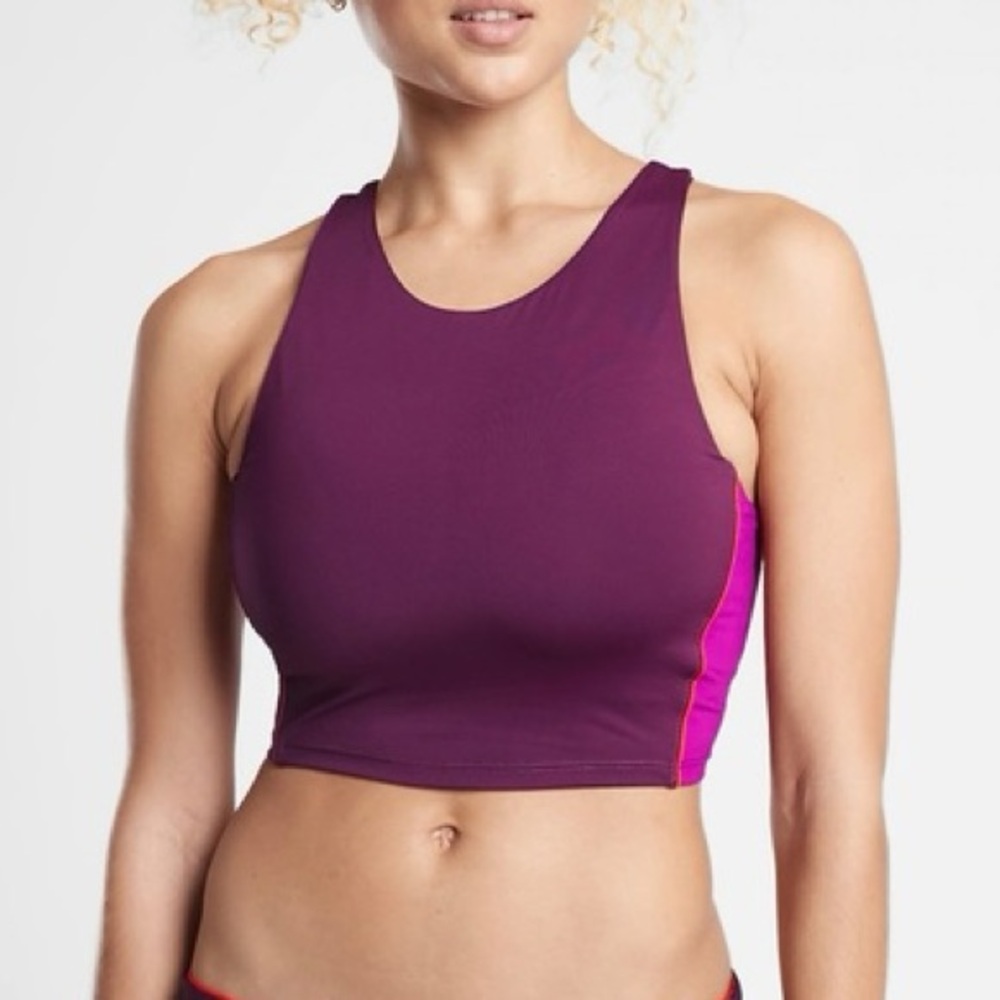 ATHLETA COLORBLOCK CROP BIKINI TOP D-DD